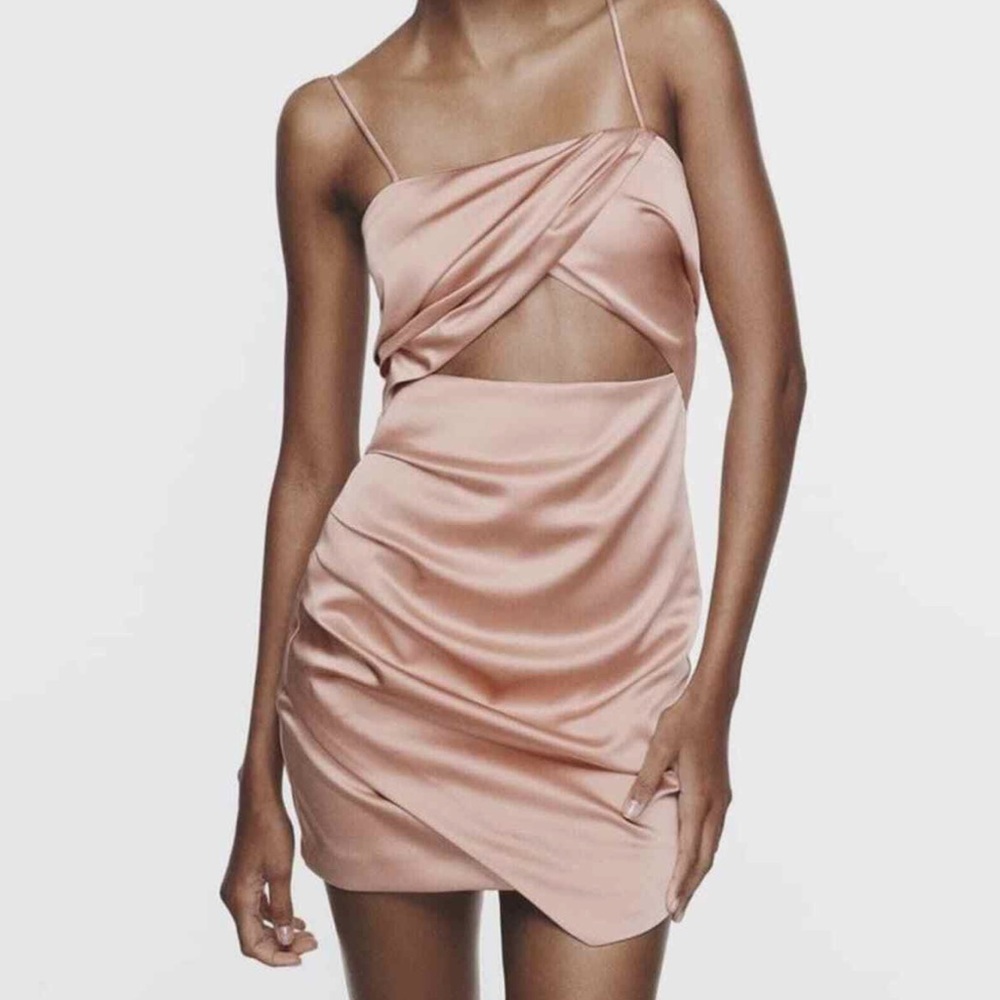 Zara Cut Out Spaghetti Strap Mini Dress